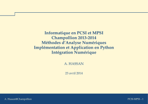 Informatique en PCSI et MPSI Champollion 2013