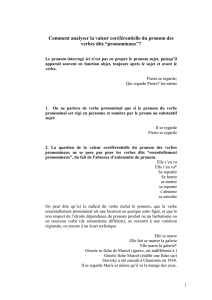 Comment analyser la valeur coréférentielle du pronom des verbes