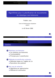 Algorithmes pour la planification de mouvements en robotique non