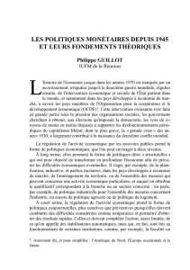 les politiques monétaires depuis 1945 et leurs fondements