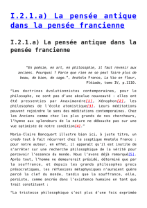 I.2.1.a) La pensée antique dans la pensée francienne