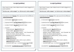 Le sujet (synthèse) Le sujet (synthèse)