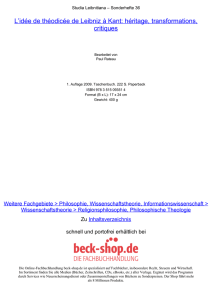 L`idée de théodicée de Leibniz à Kant: héritage - Beck-Shop