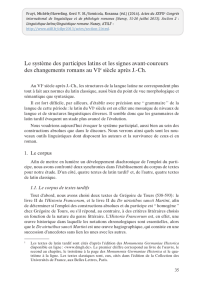 Le système des participes latins et les signes avant-coureurs