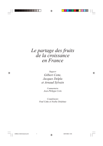 Le partage des fruits de la croissance en France