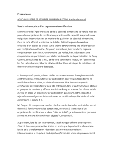Press release AGRO-INDUSTRIE ET SECURITE ALIMENTAIRE