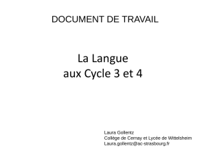 La Langue aux Cycle 3 et 4