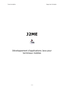 J2ME : Développement d`applications Java pour terminaux mobiles