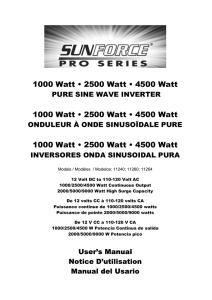 1000 Watt • 2500 Watt • 4500 Watt 1000 Watt • 2500