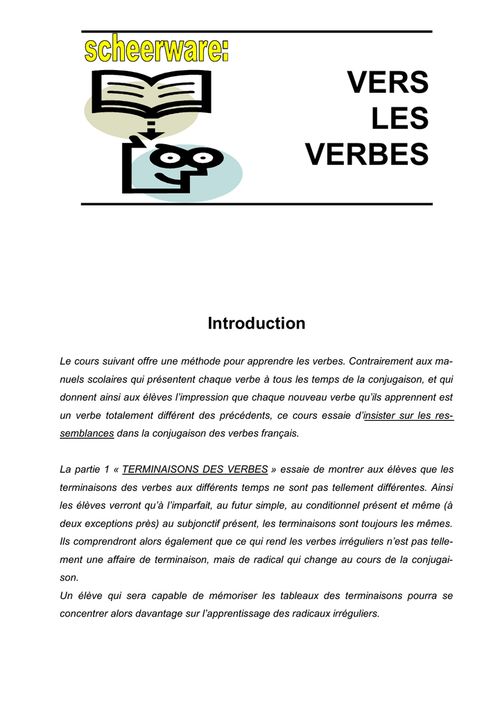 Vers Les Verbes Introduction