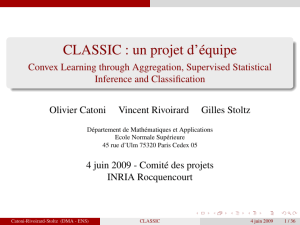 CLASSIC : un projet d`équipe - Convex Learning through