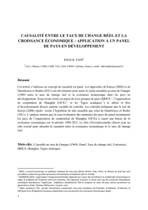 causalité entre le taux de change réel et la croissance économique