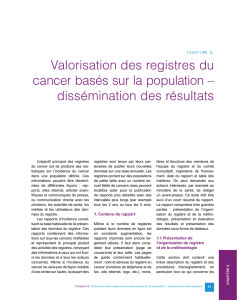 Valorisation des registres du cancer basés sur la population