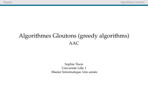 Algorithmes Gloutons (greedy algorithms) - AAC - fil
