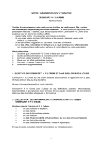 INFORMATION DE L`UTILISATEUR CREMICORT- H 1