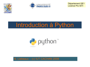 Introduction à Python - Site de Nicolas Liebeaux