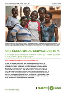 Une économie au service des 99 % : Il est temps de construire une