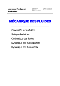 MÉCANIQUE DES FLUIDES MÉCANIQUE DES FLUIDES