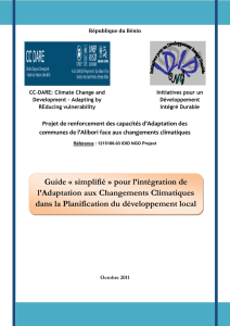 Guide « simplifié » pour l`intégration de l`Adaptation aux