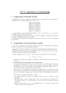 TP 8 : algorithmes et arithmétique 1 L`algorithme d