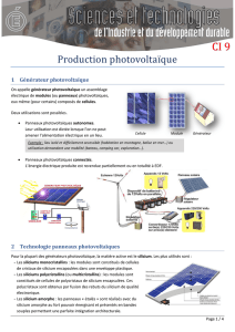 Production photovoltaïque