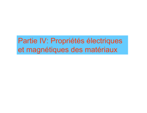 Partie IV: Propriétés électriques et magnétiques des matériaux