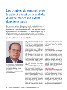 Les troubles du sommeil chez le patient atteint de la maladie d