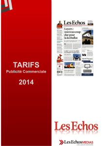 2014 Les Echos Pubco - Les Tarifs de la Presse