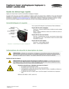 Capteurs laser analogiques-logiques L