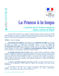 L`action de la France dans la lutte contre le SIDA
