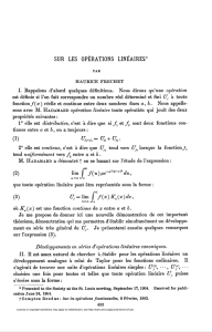 SUR LES OPÉRATIONS LINÉAIRES*