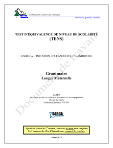 Français - Grammaire - Commission scolaire des Draveurs