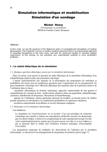 Simulation informatique et modélisation Simulation d`un sondage