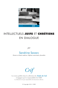 N°31 des Études du CRIF : « Intellectuels juifs et Chrétiens en