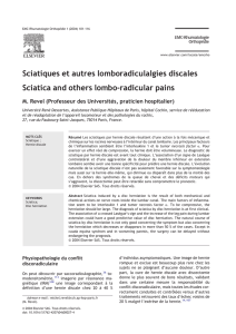 Sciatiques et autres lomboradiculalgies discales Sciatica and others