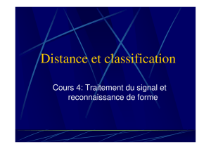 Distance et classification