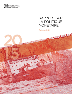 Rapport sur la politique monétaire - Octobre 2015