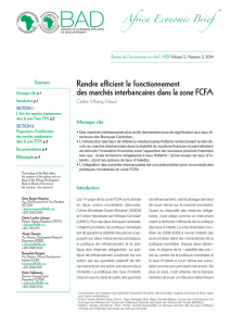 Rendre efficient le fonctionnement des marchés interbancaires dans