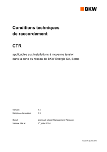 Conditions techniques de raccordement CTR