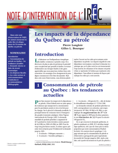 Les impacts de la dépendance du Québec au pétrole