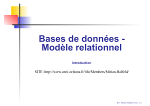 Bases de données - Modèle relationnel Introduction