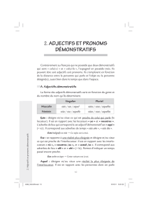 2.ADJECTIFS ET PRONOMS DÉMONSTRATIFS