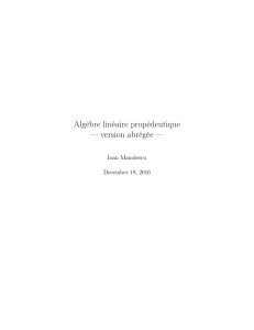 Algèbre linéaire propédeutique — version abrégée