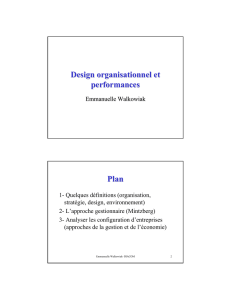 Design organisationnel et performances Plan