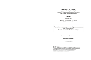 Contribution à une analyse économique des marchés du sport