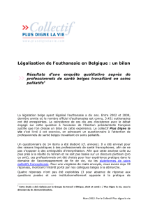 Légalisation de l`euthanasie en Belgique : un bilan