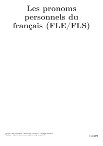 Les pronoms personnels du français (FLE/FLS)