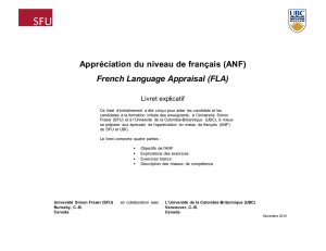 Appréciation du niveau de français (ANF) French Language