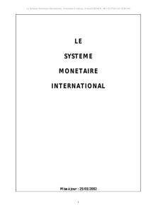 Le système Monétaire International