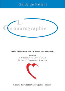 Guide du Patient La Coronarographie